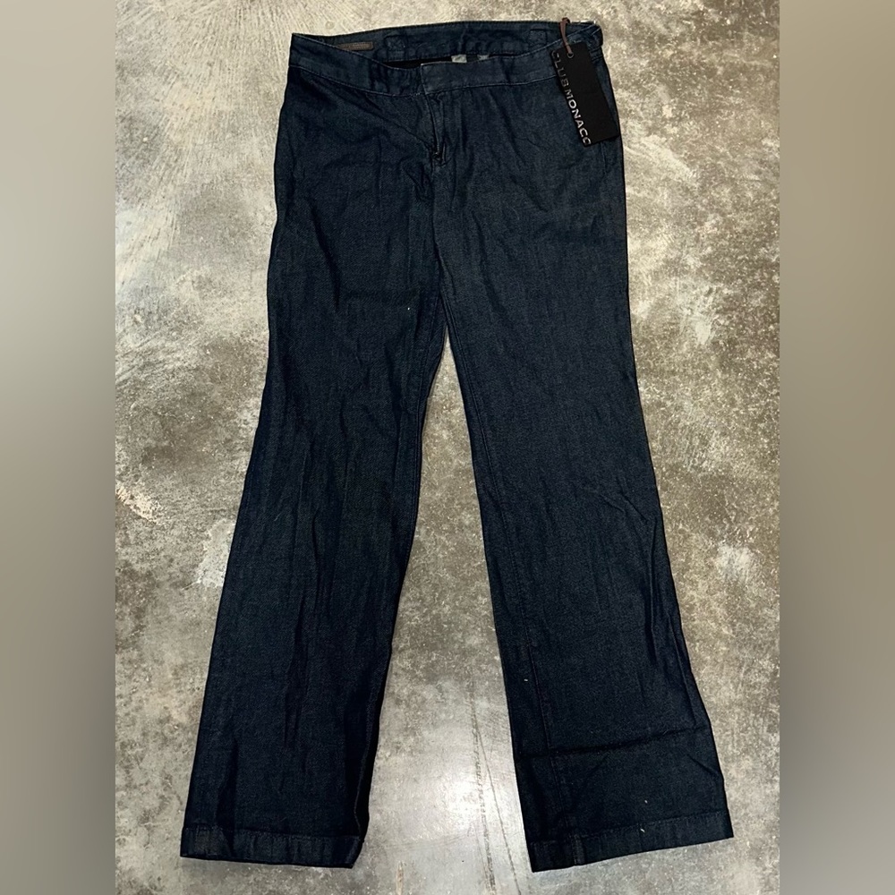 New Club Monaco Britt Ursula Low Rise Slim Boot Blue Adjustable ￼Jeans Sz 31 NWT
